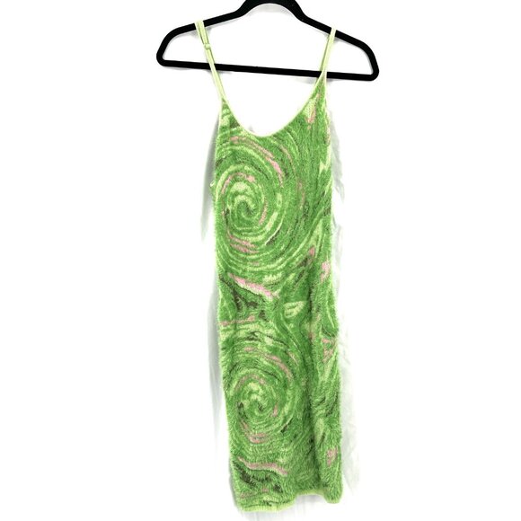 House of Sunny hockney bodycon green eyelash dress lime green retro festival 6 - Picture 2 of 15